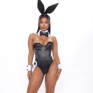 Bunny Of The Month 4 Piece Costume Set - Black